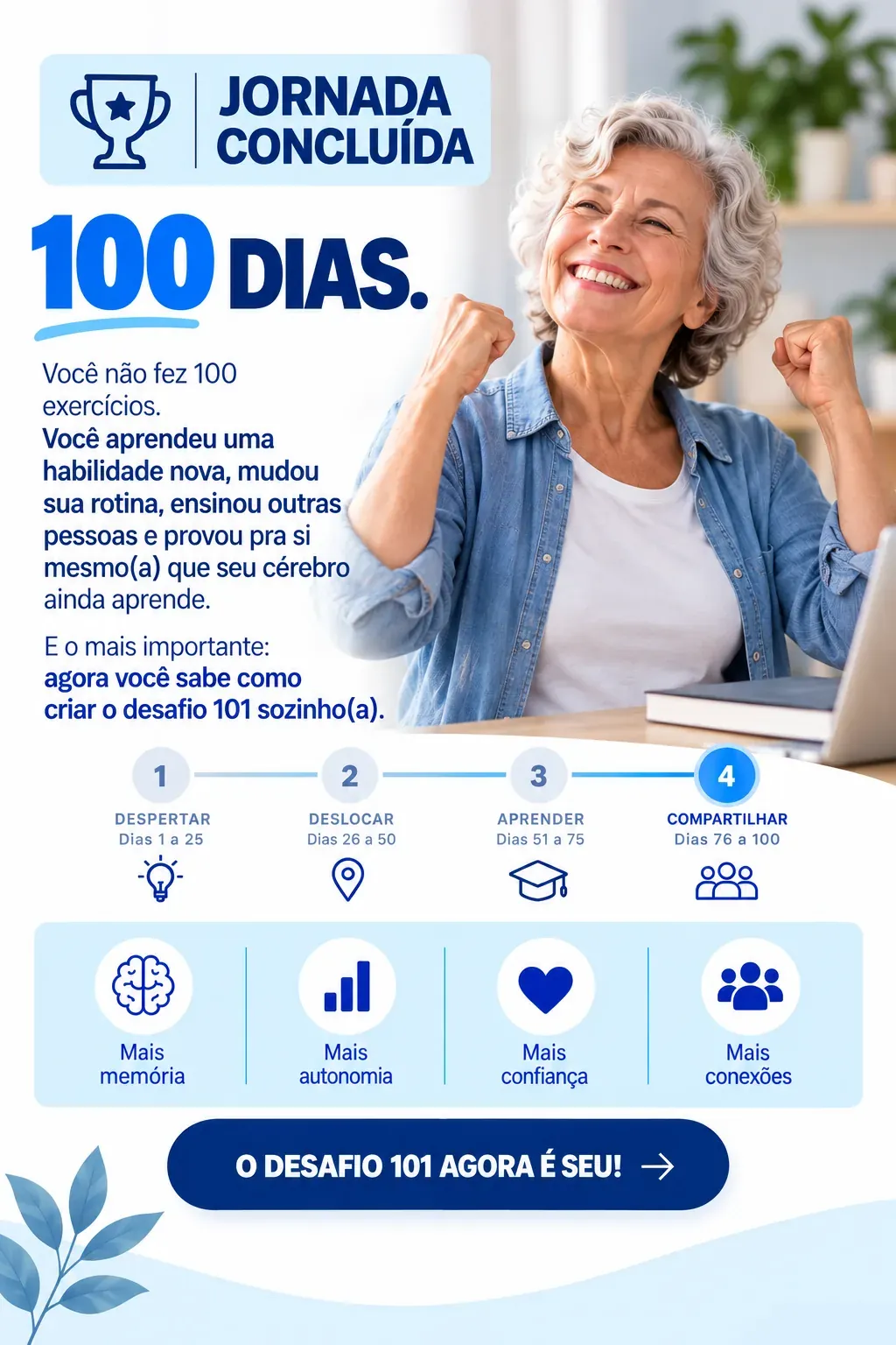 Chegue ao Dia 100 sabendo continuar